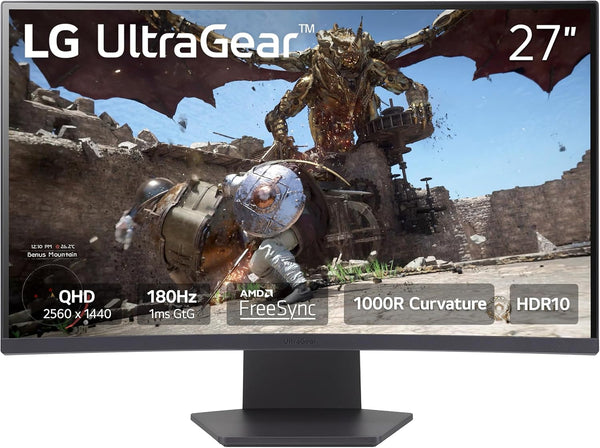 LG Ultragear 27 inch 180Hz 1ms QHD (2560 x 1440) Curved Gaming Monitor